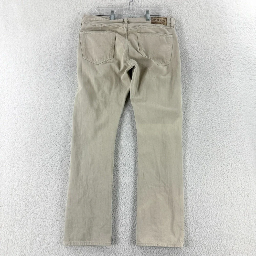 Polo Ralph Lauren Jeans Men Size 34x30‎ Beige Denim Slim Straight Casual Vintage